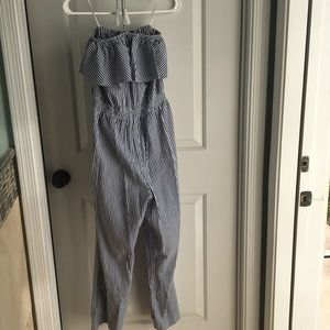 EUC J.Crew seersucker jumpsuit